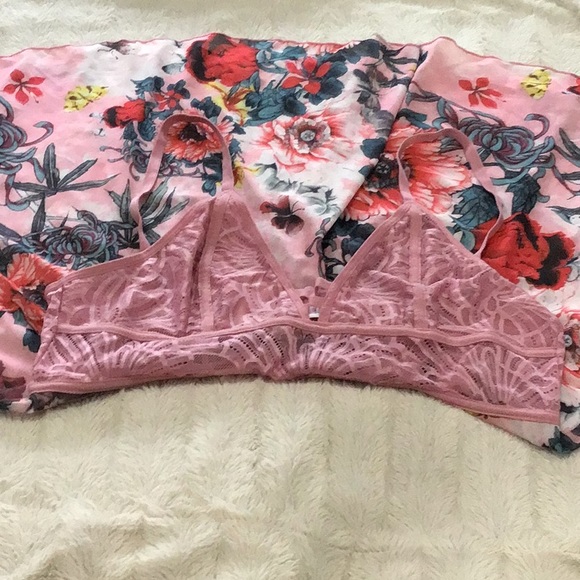 SOLD! French Affair Floral and Lace Babydoll (without Thong) Size 2X - Picture 2 of 9